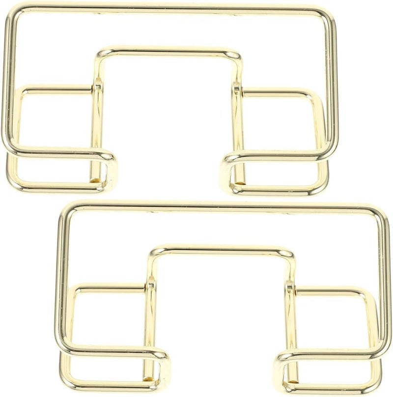 Gold Metal Business Card Holder 2 Pcs Vertical Desk Organizer Office Reception Display Stand - Image 1